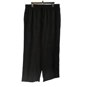 EUC Women's Lightweight Black Elastic waist Linen/Cotton Pants